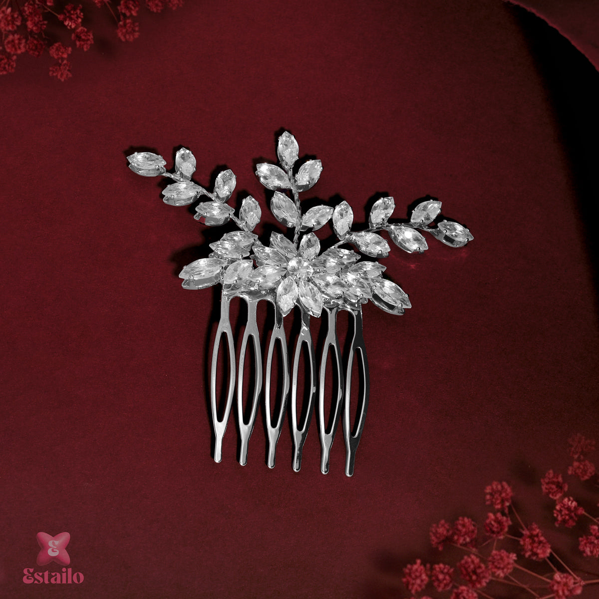Royal Crystal Solitaire Hair Comb