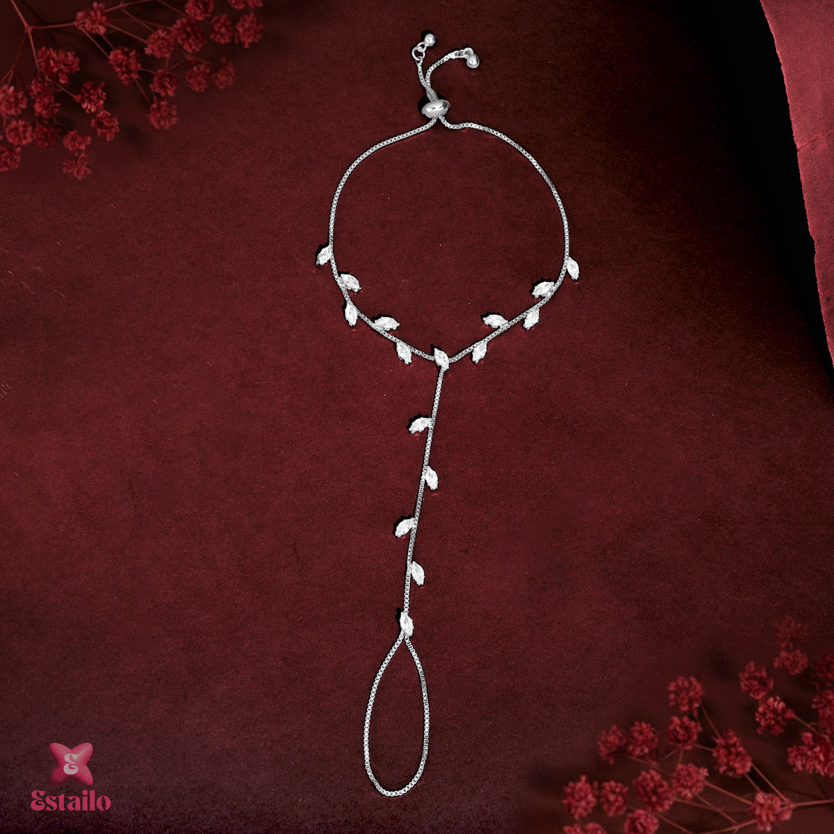 Ethereal Blossom Solitaire Hand Jewellery