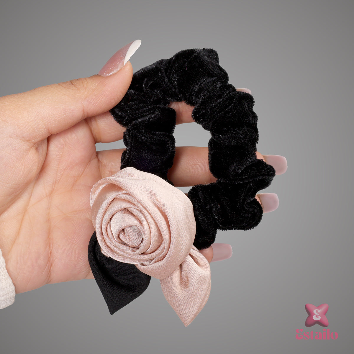Fleur Noir Scrunchie (Random Colour)