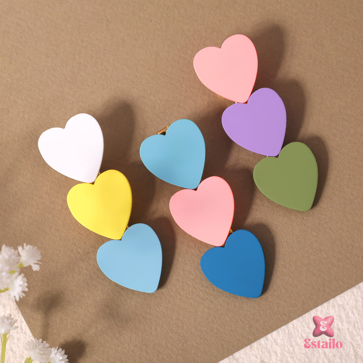 Rainbow Hearts Hair Clip (PACK OF 3)