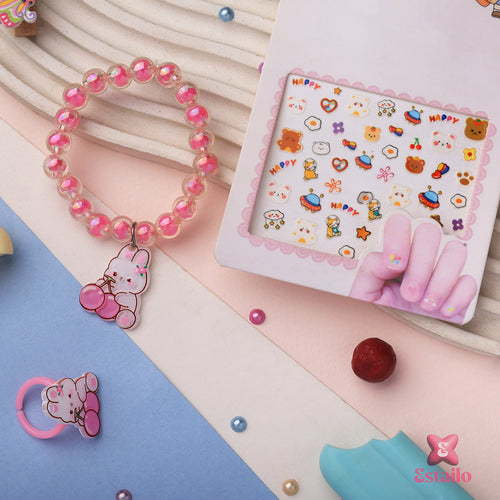 Kids' Beaded Bracelet and Sticker Set