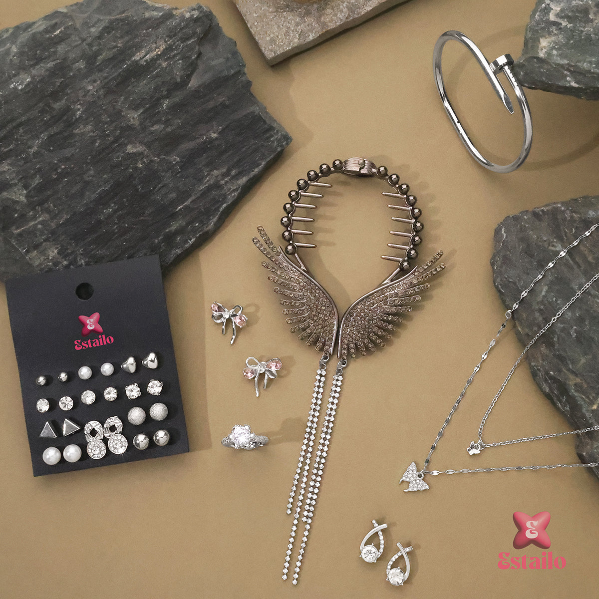 Winged Hair Claw Clip Set