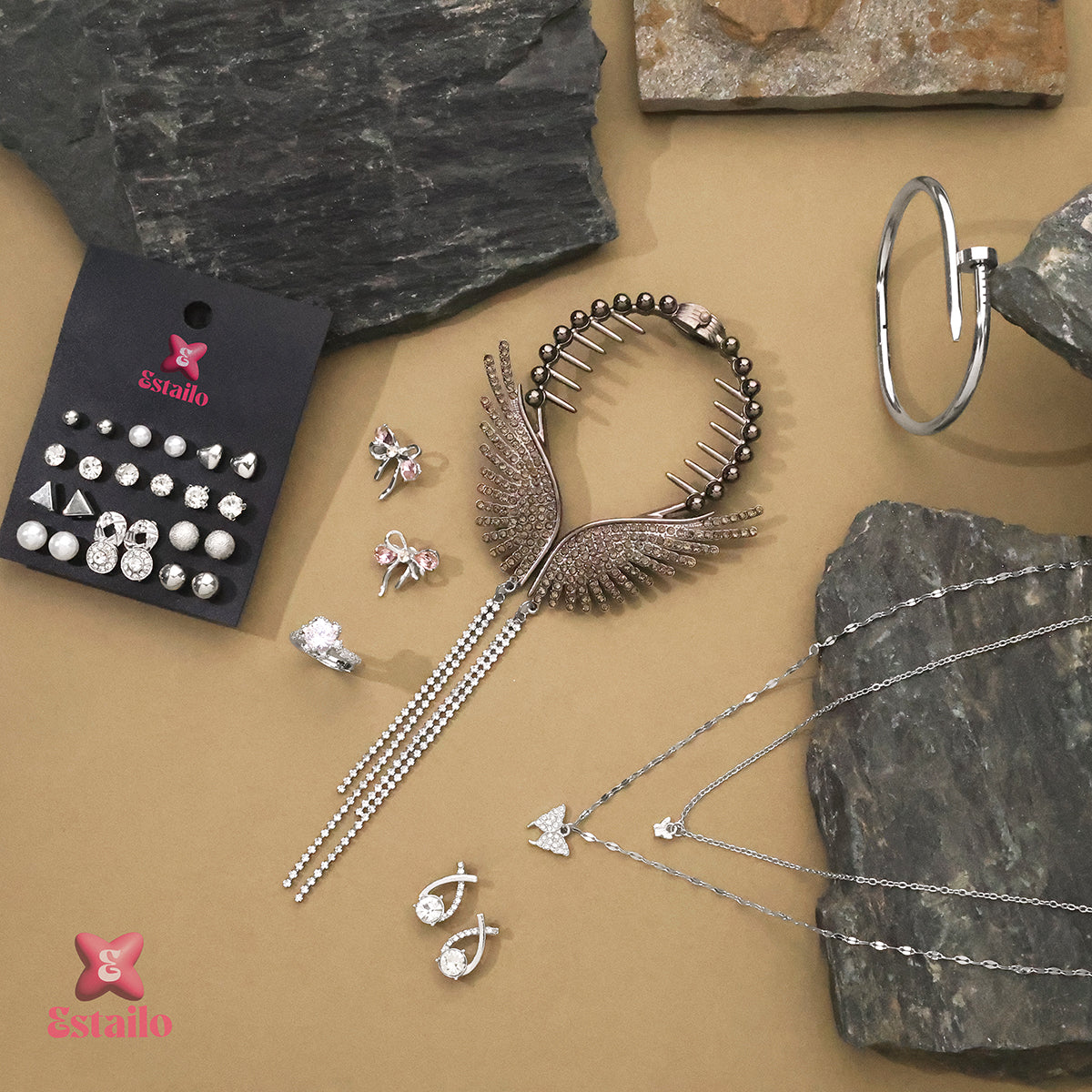 Winged Hair Claw Clip Set
