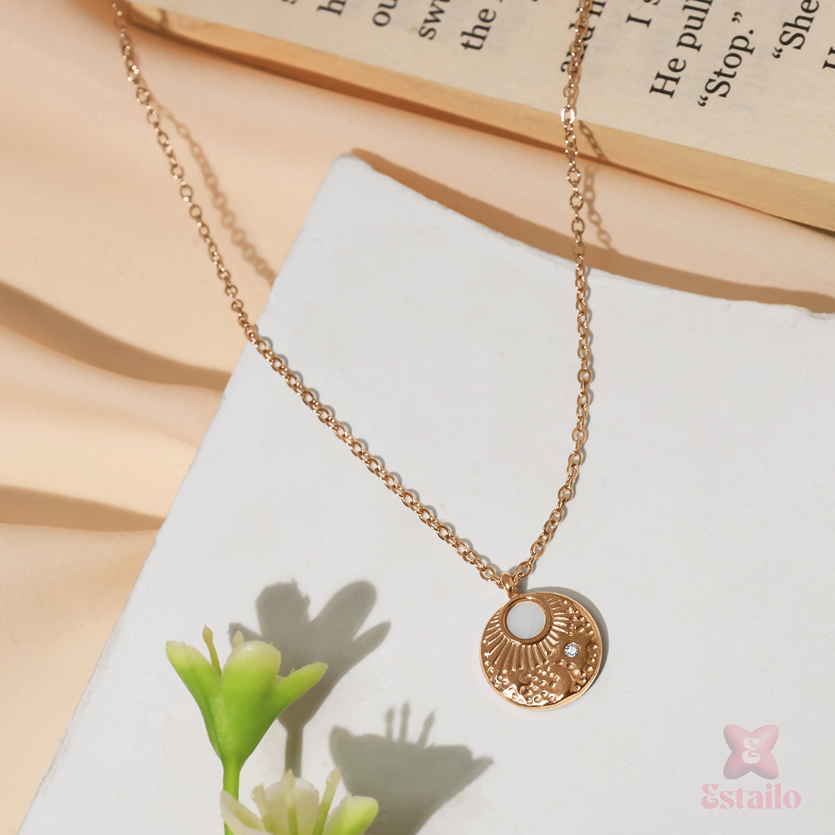 Pearl Drop Medallion Necklace