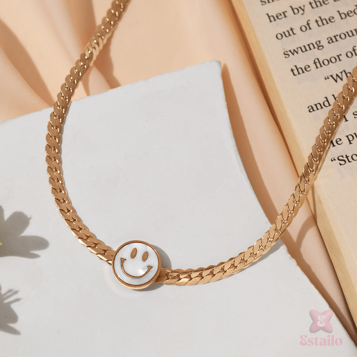 Smiley Beam Pendant Necklace