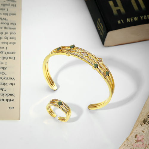 Emeralds Clover Combo Bracelet