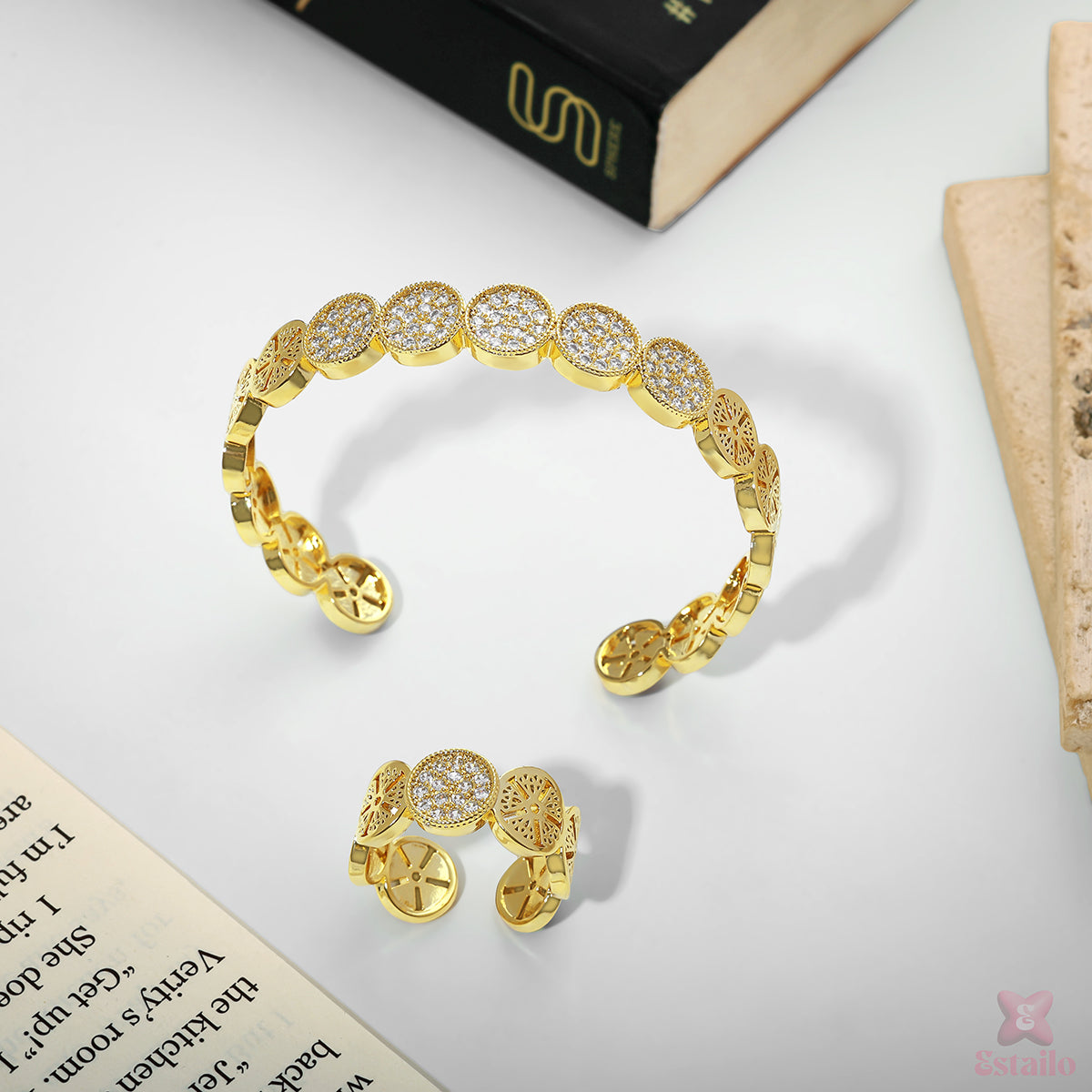 Dazzle Luxe Statement Bracelet and Ring