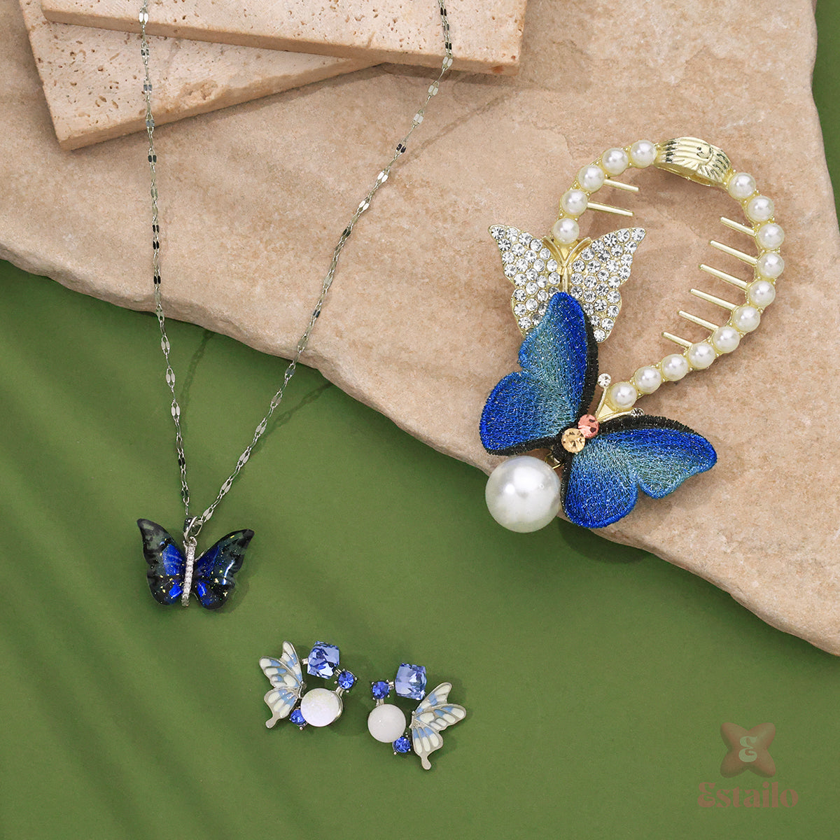 Elegant Pearl Butterfly Set