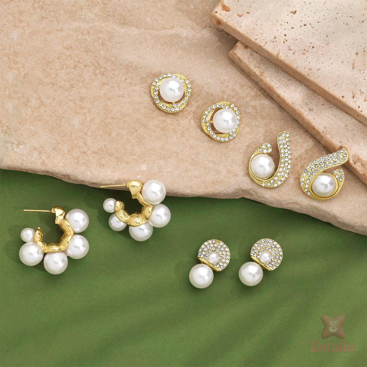 Pearl Drop Earrings Set