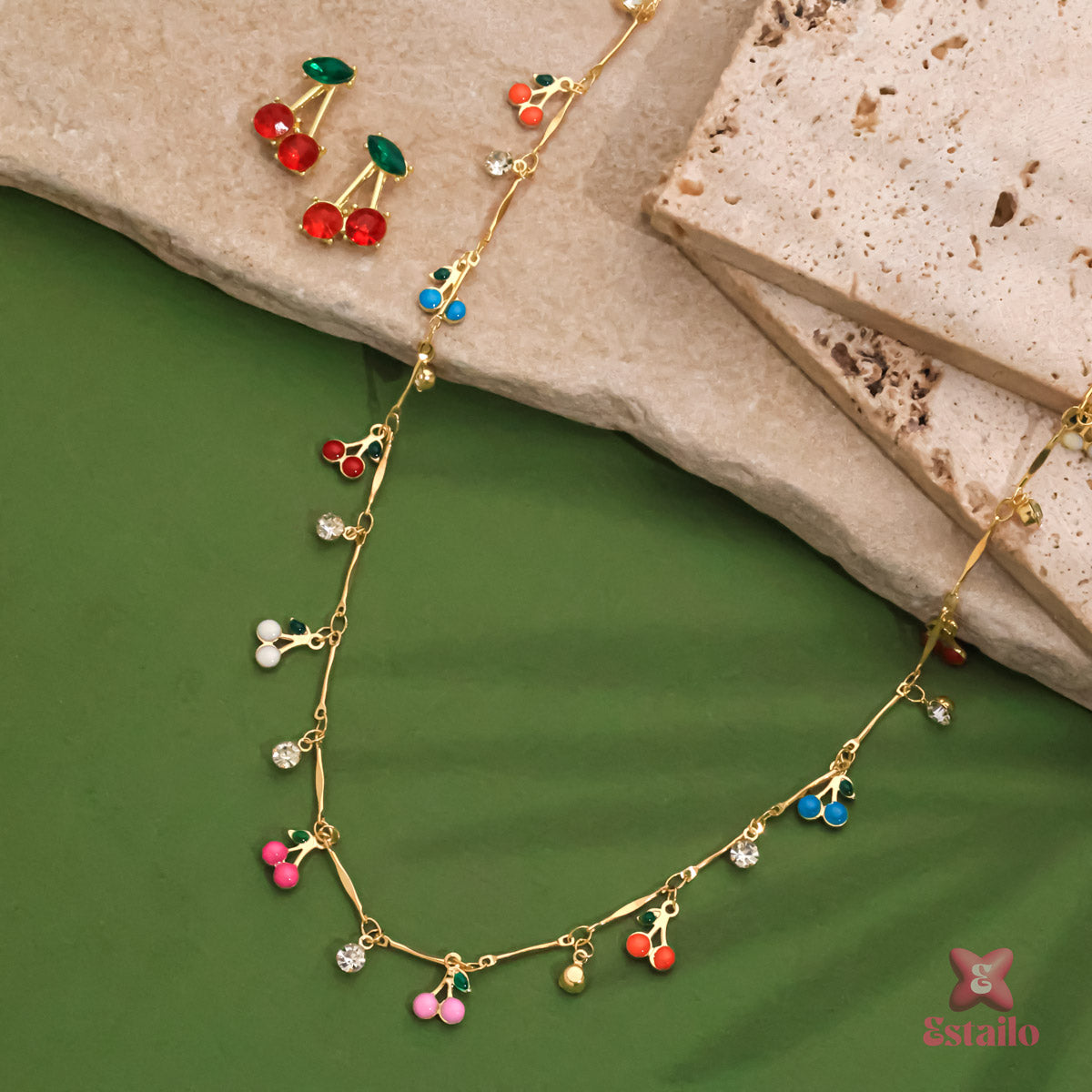 Whimsical Cherry Jewelry Set