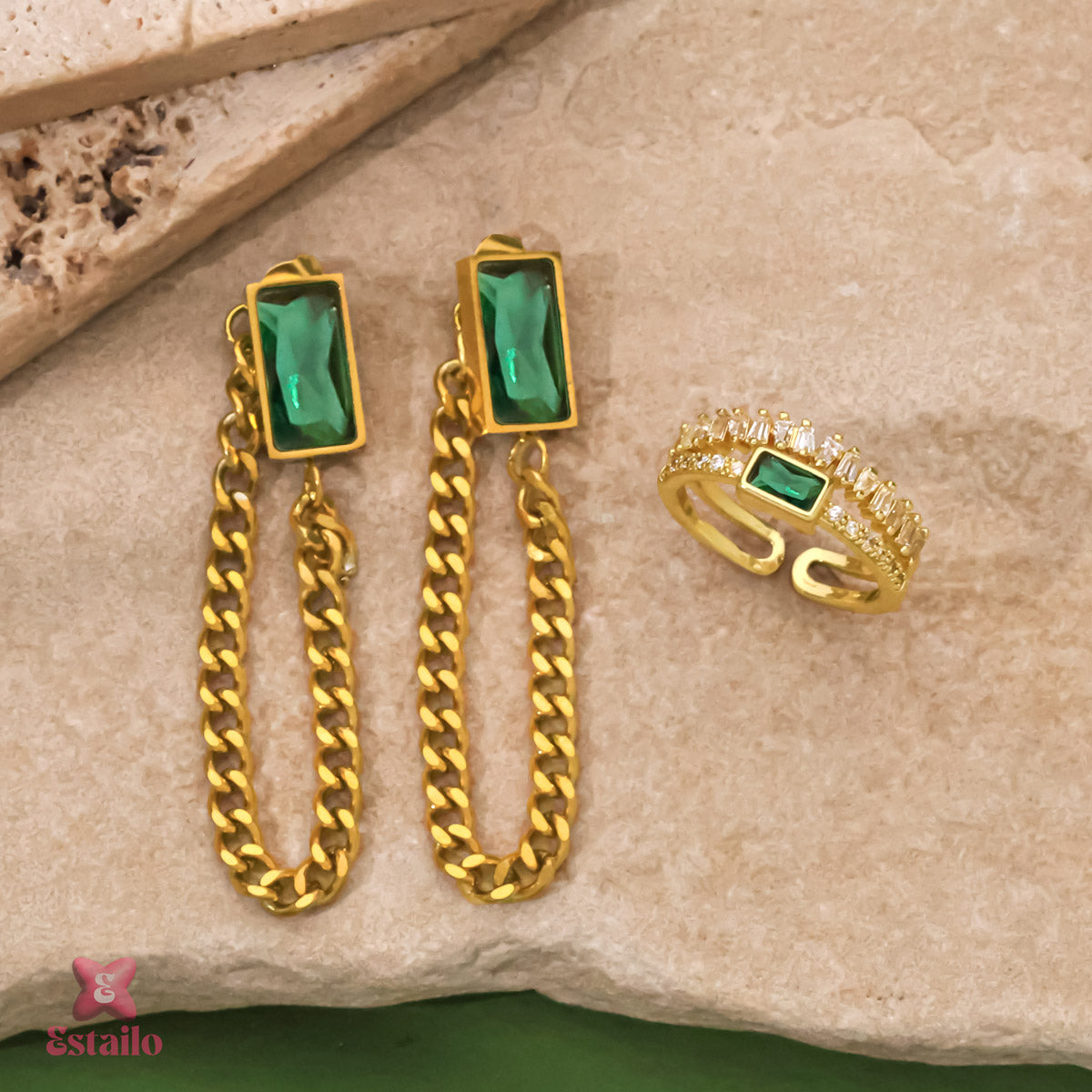 Regal Emerald Chain Set