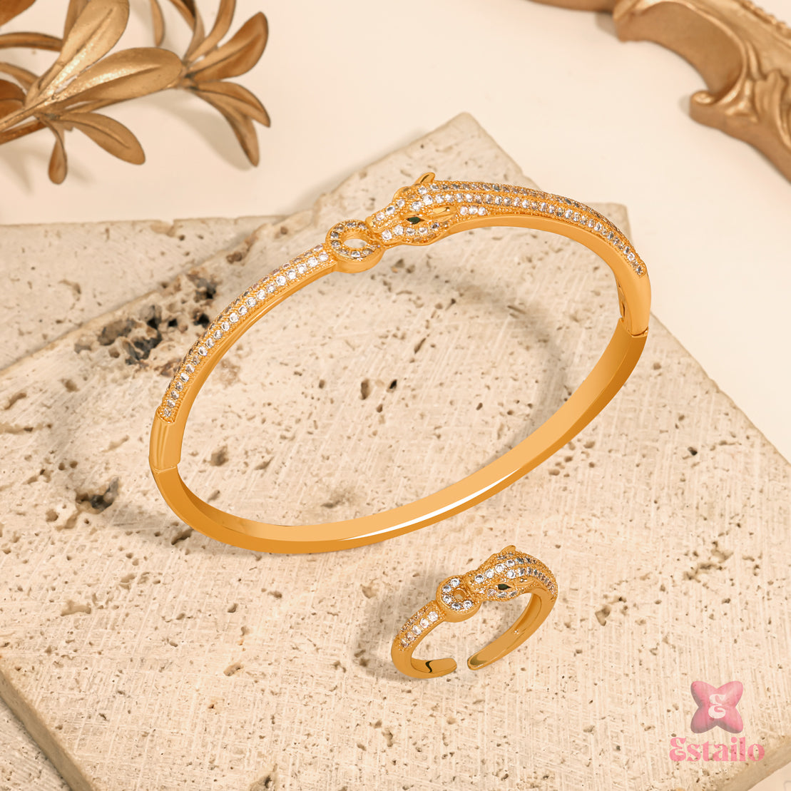 Enchanted Serpent Bracelet And Ring