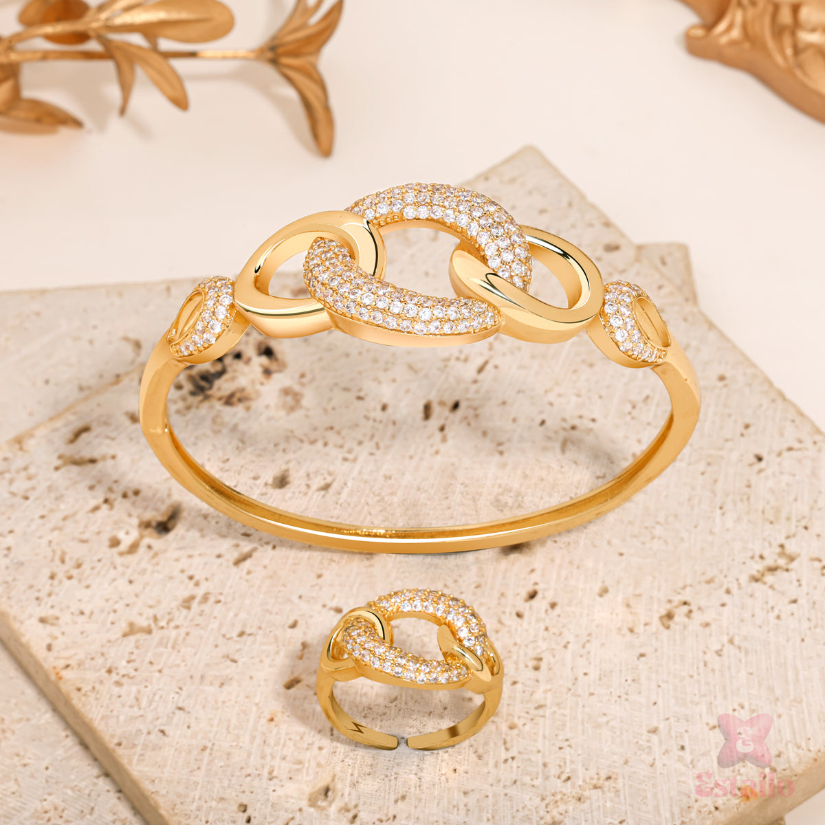 Linked Sparkle Bracelet and Ring