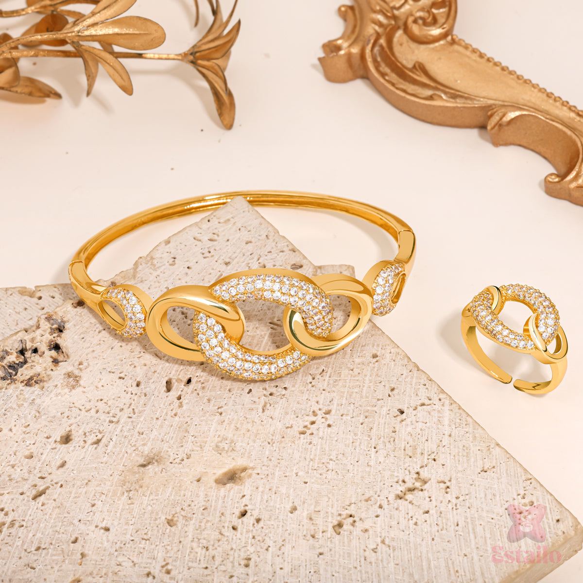 Linked Sparkle Bracelet and Ring