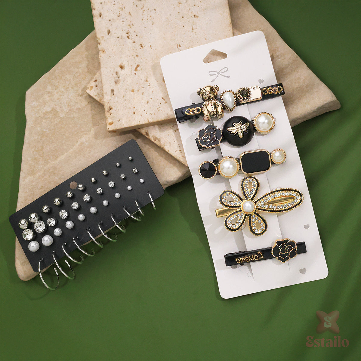 Elegant Evening Barrettes Combo Set