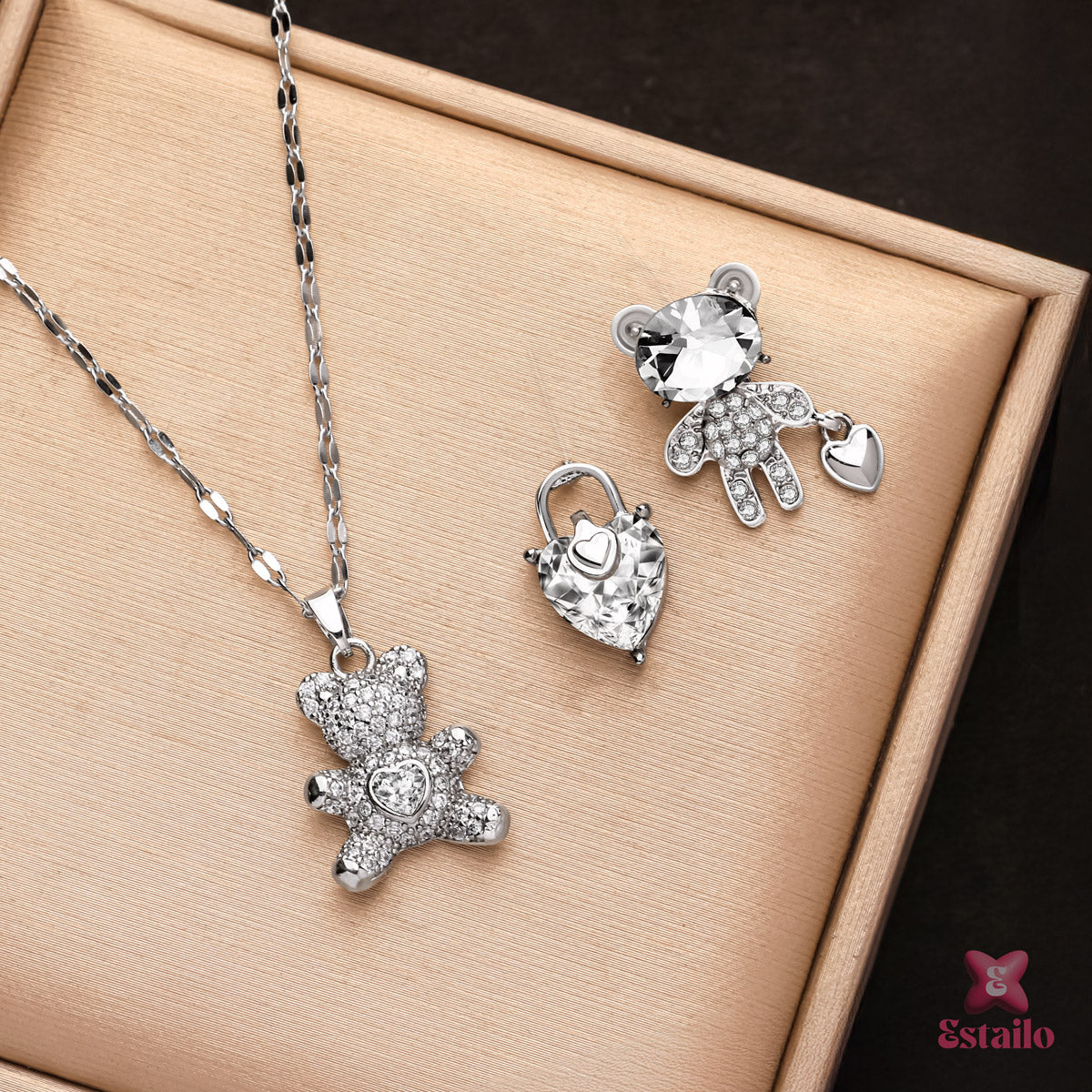 Crystal Teddy Love Set