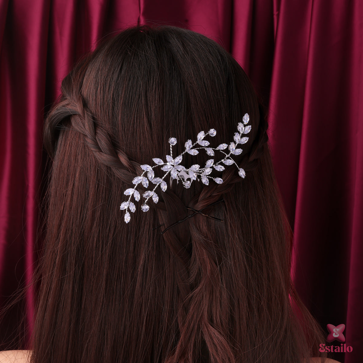 Starlight Petal Solitaire Hair Clip