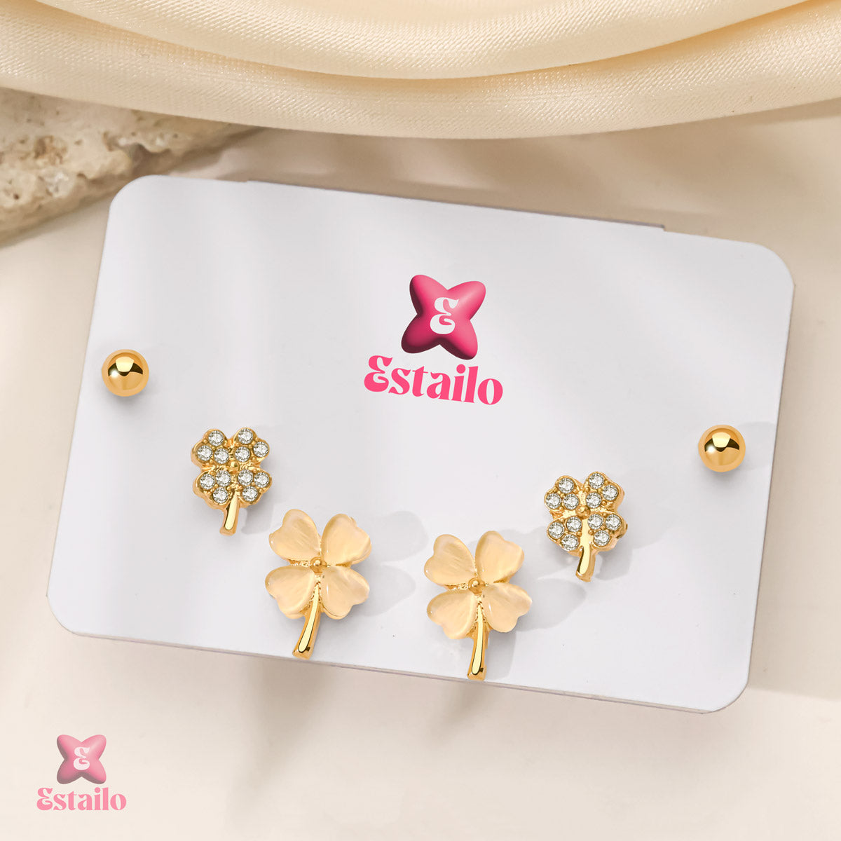 Four-Leaf Sparkle Earrings