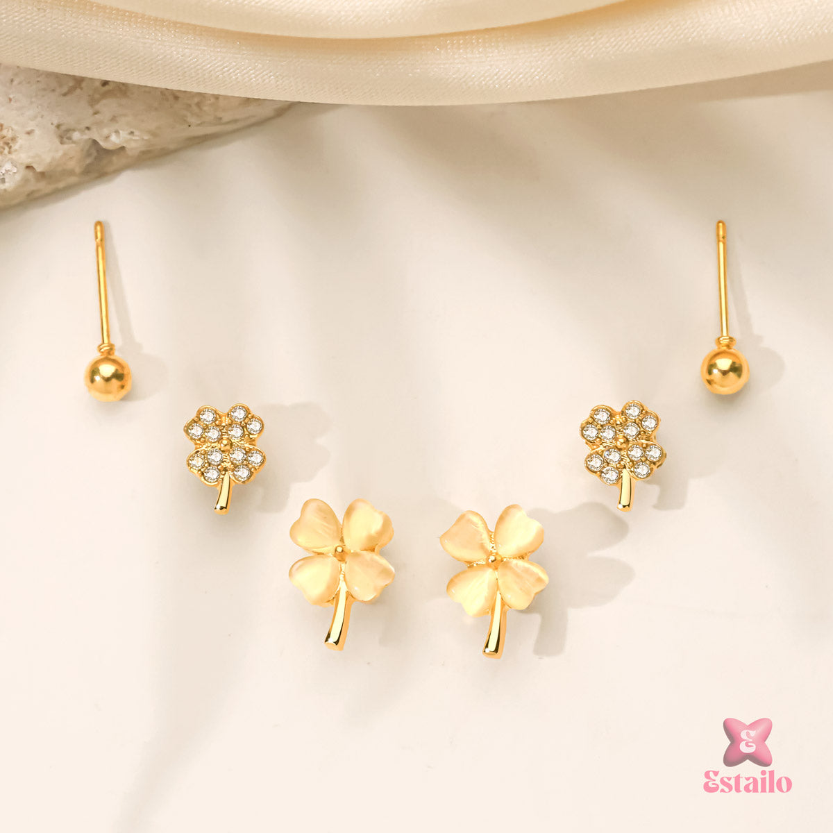 Four-Leaf Sparkle Earrings