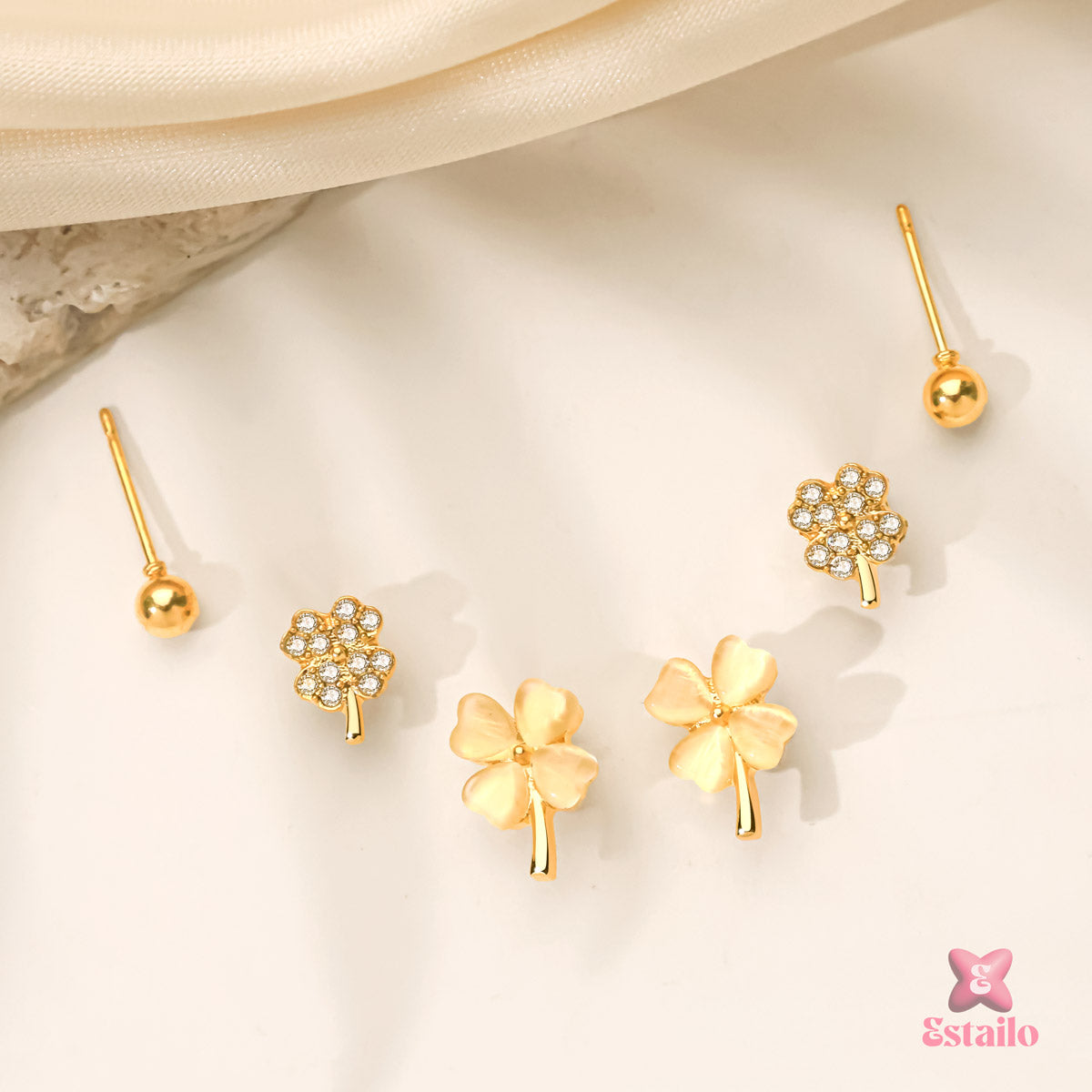 Four-Leaf Sparkle Earrings