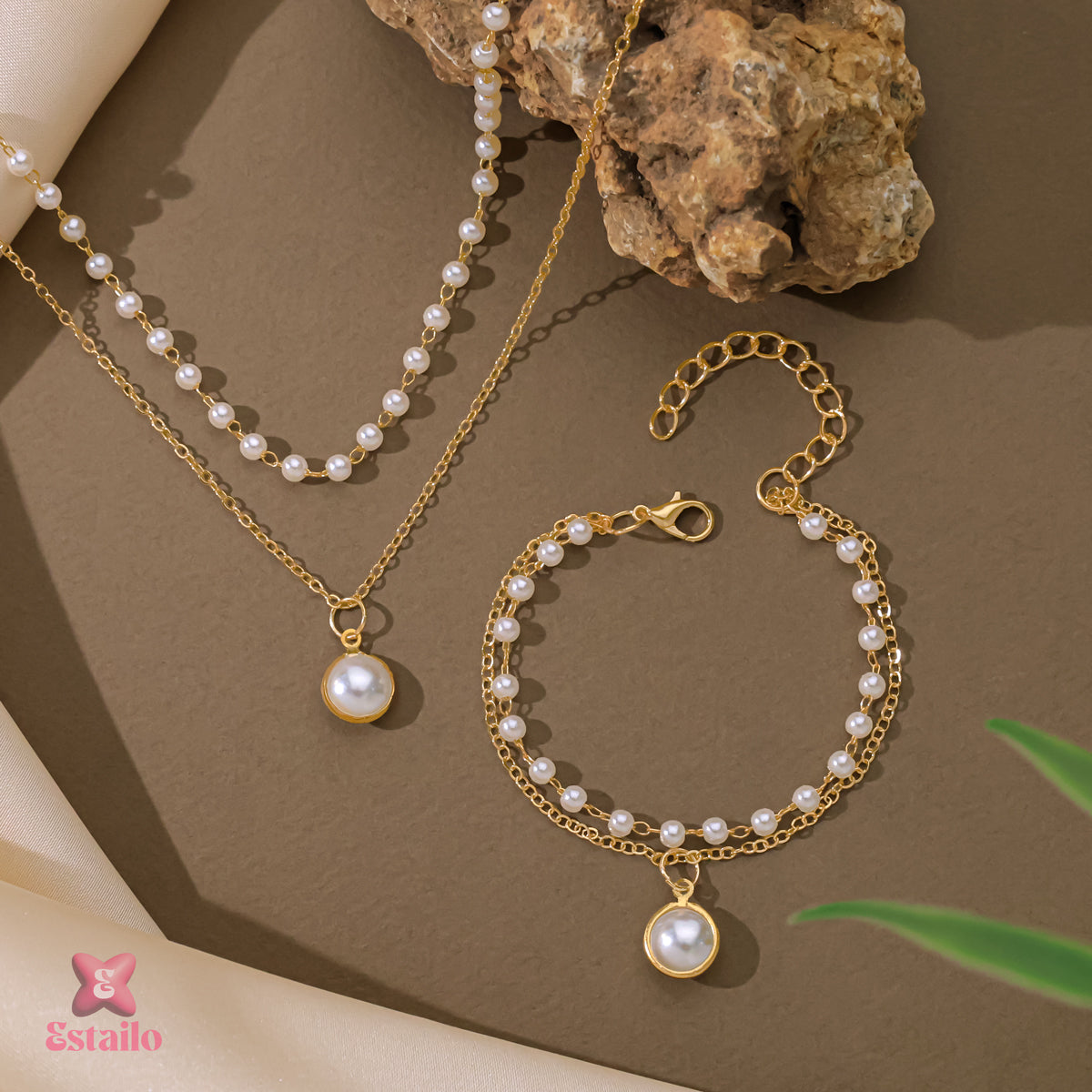 Elegance Golden Pearl Set