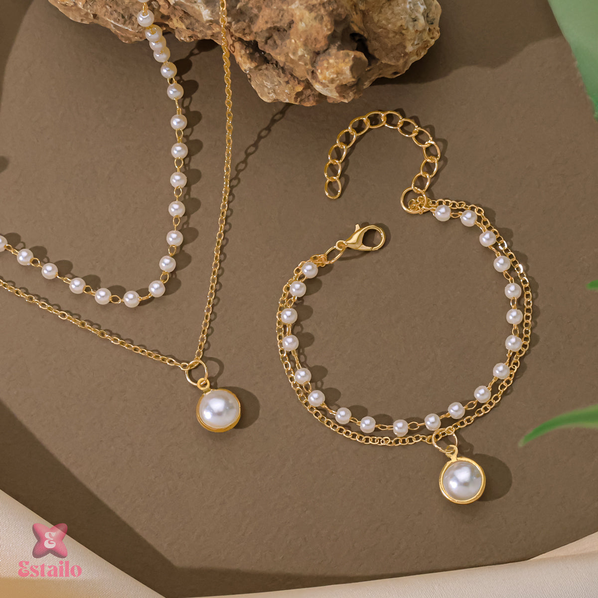 Elegance Golden Pearl Set