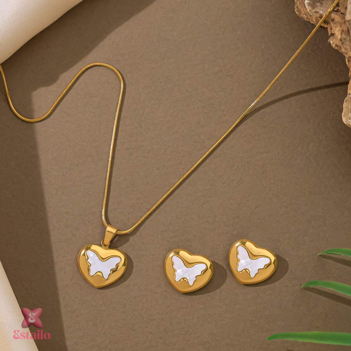 Golden Heart Butterfly Set