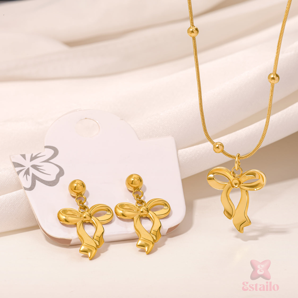 Dainty Bow Duo Neckpiece Combo