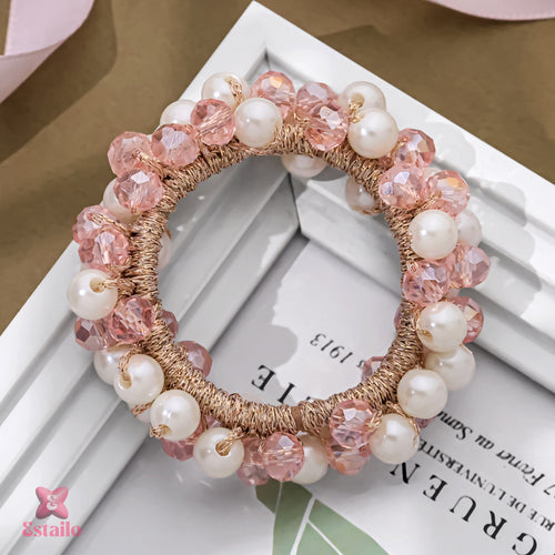 Pink Pearl Ponytail Tie