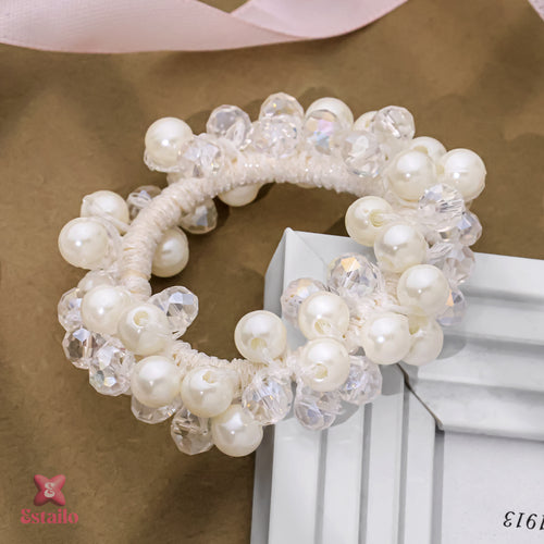 Glintz White Elastic Hair Ties