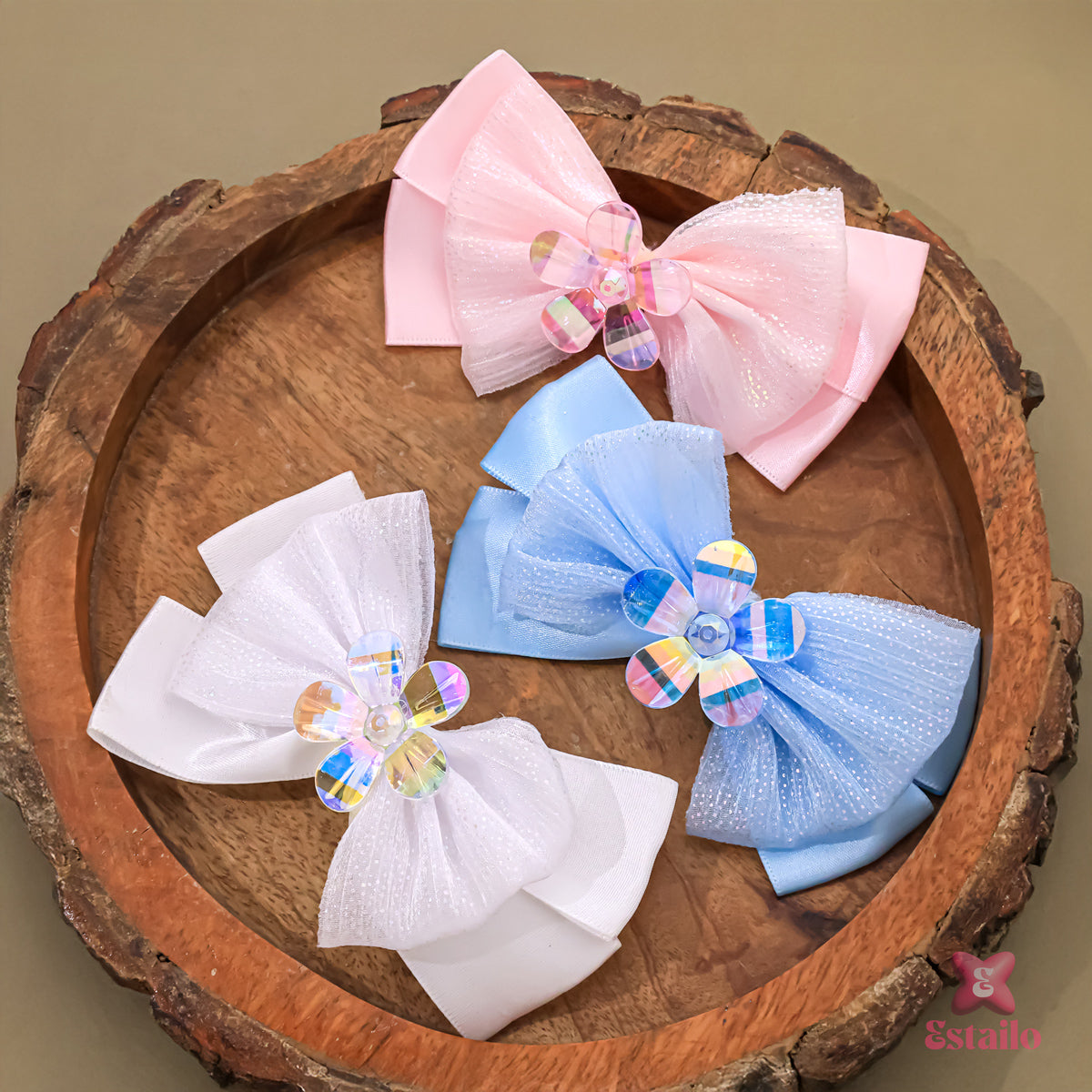 Whimsy Mesh Bows Clip (pack of 1)