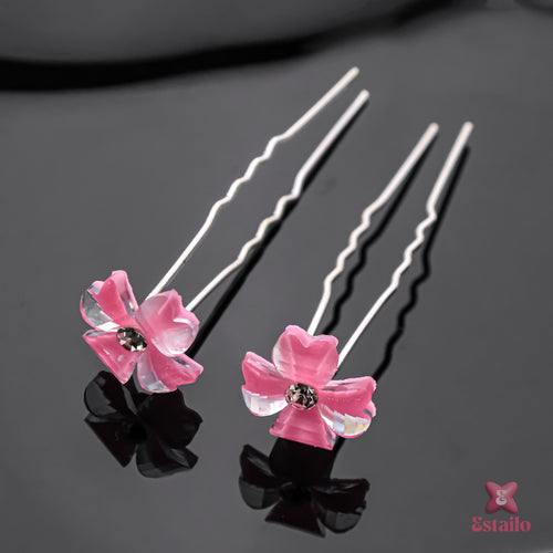 Pink Blossom Hair Pins