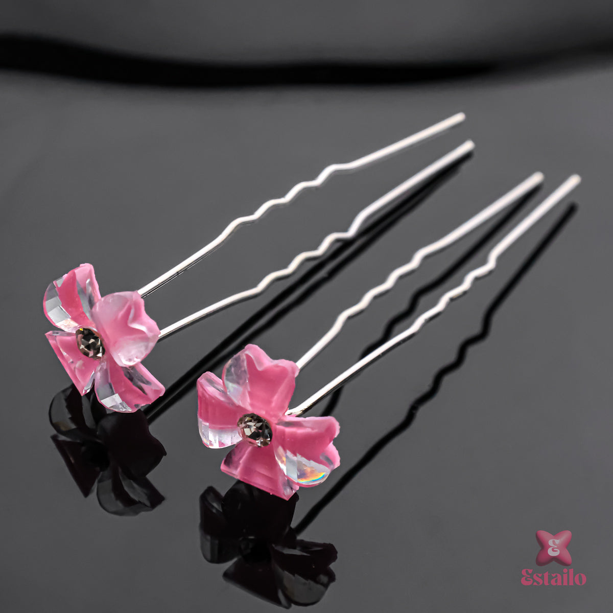 Pink Blossom Hair Pins