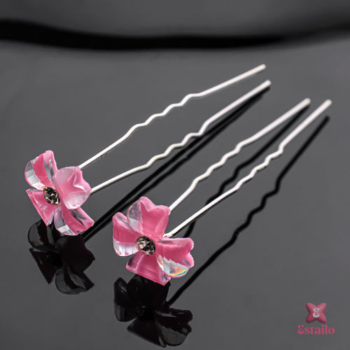 Pink Blossom Hair Pins