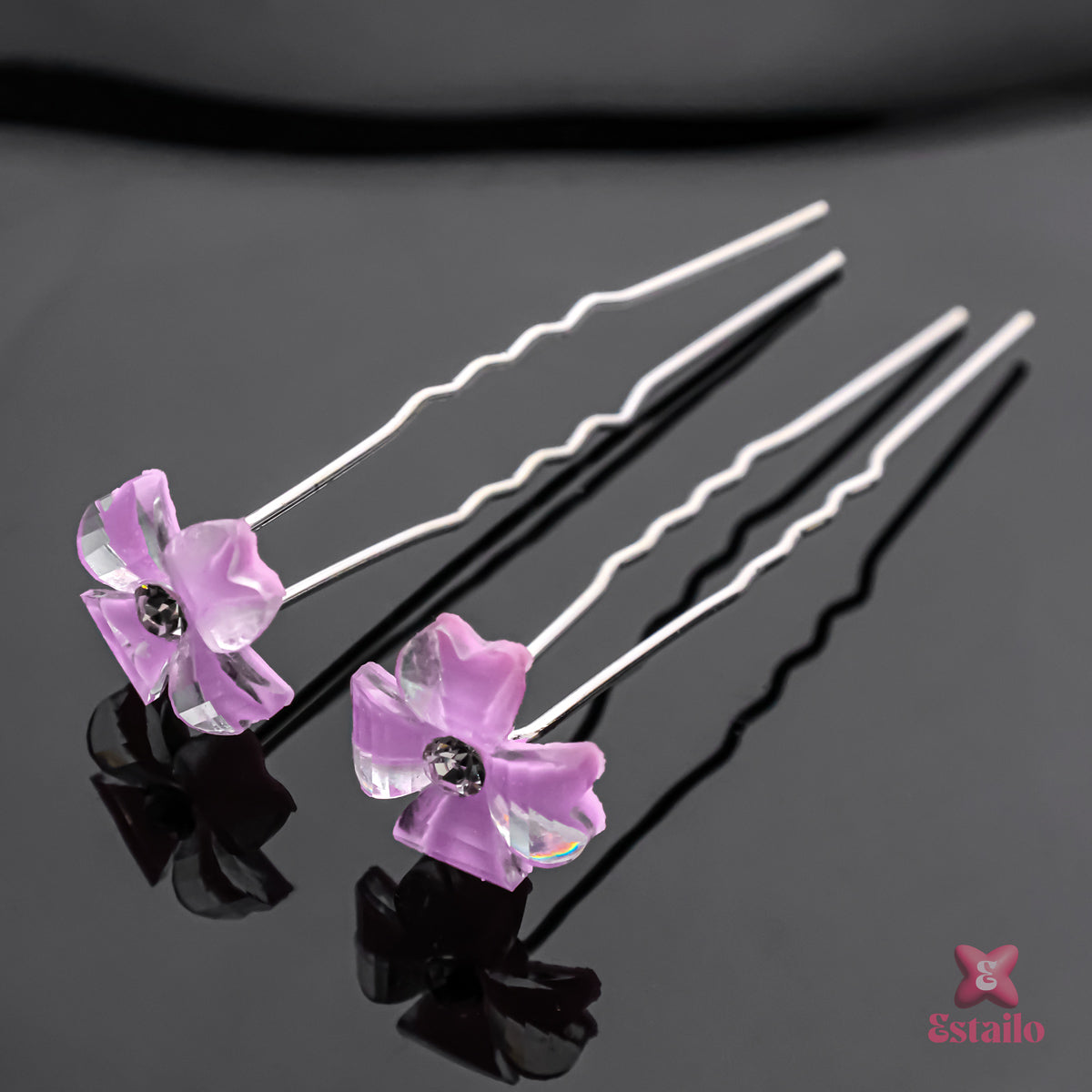 Lilac Sparkle Hairpins