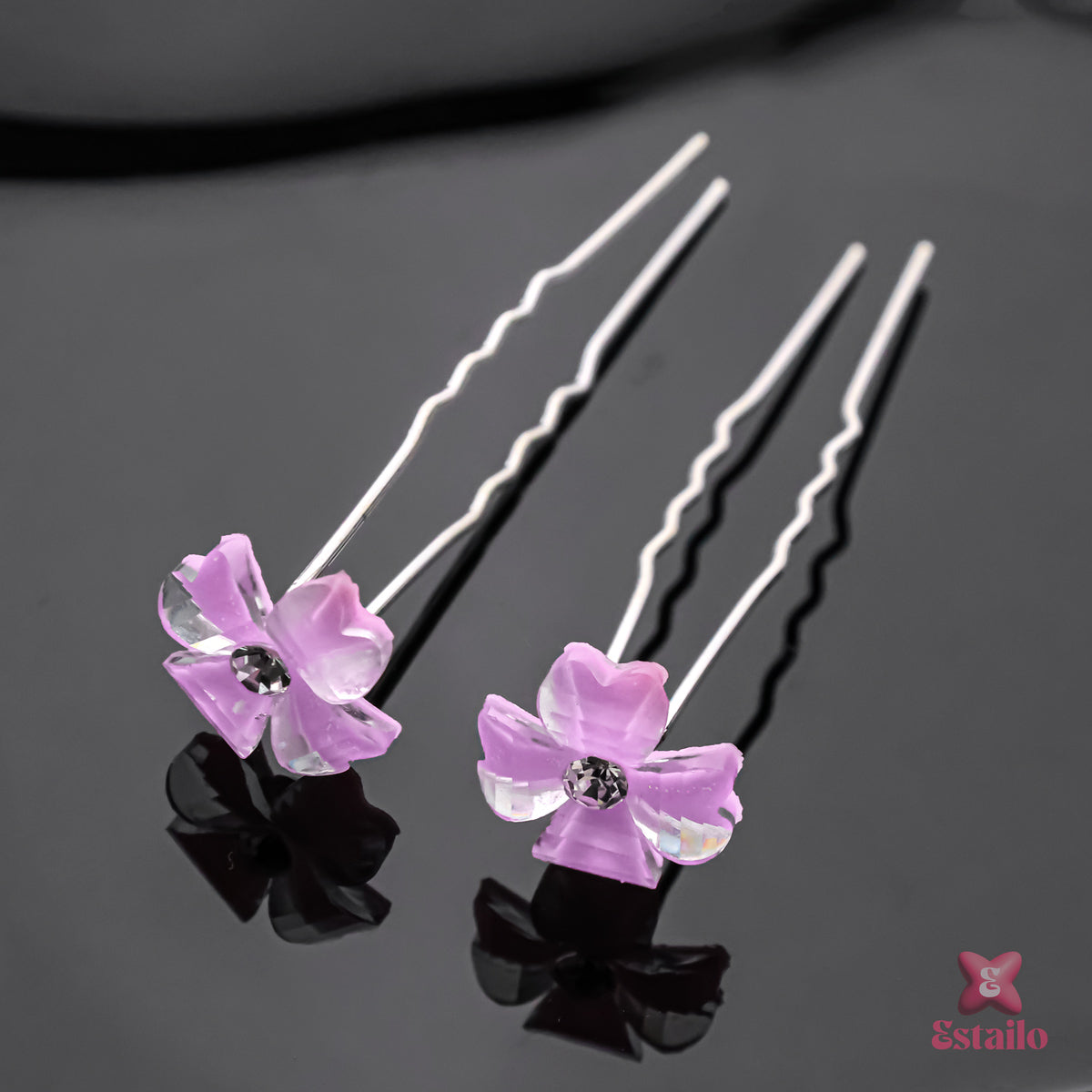 Lilac Sparkle Hairpins