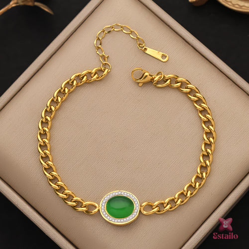 Cuban Jade Link Bracelet