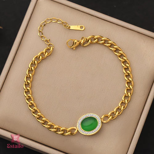Cuban Jade Link Bracelet