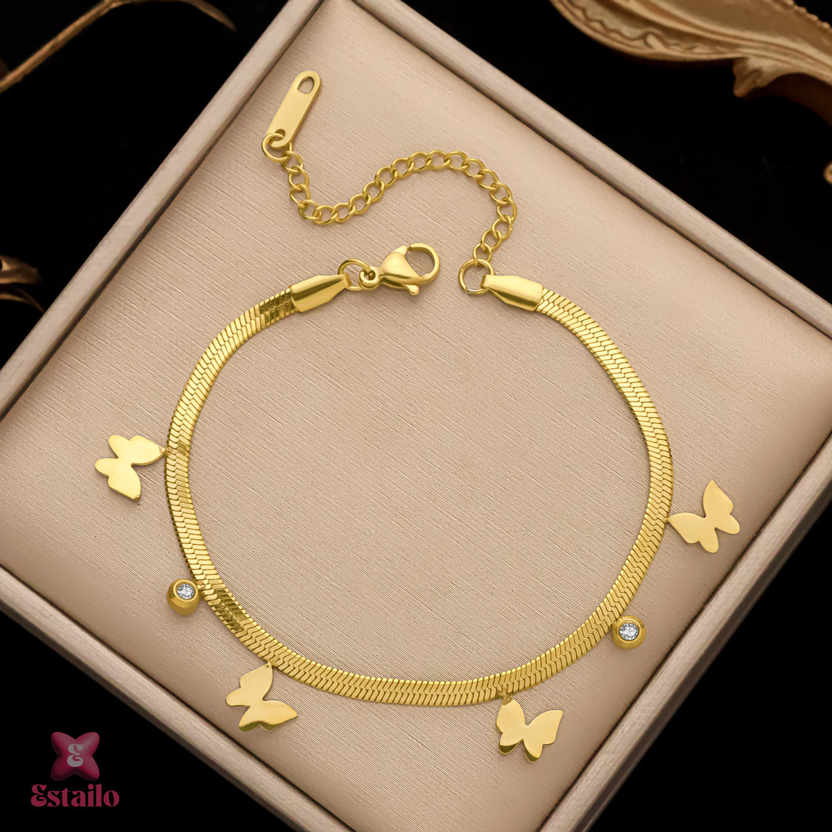 Butterfly Glint Snake Bracelet