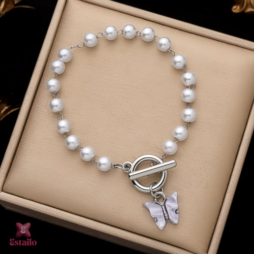 Flutter Pearl Chain Bracelet
