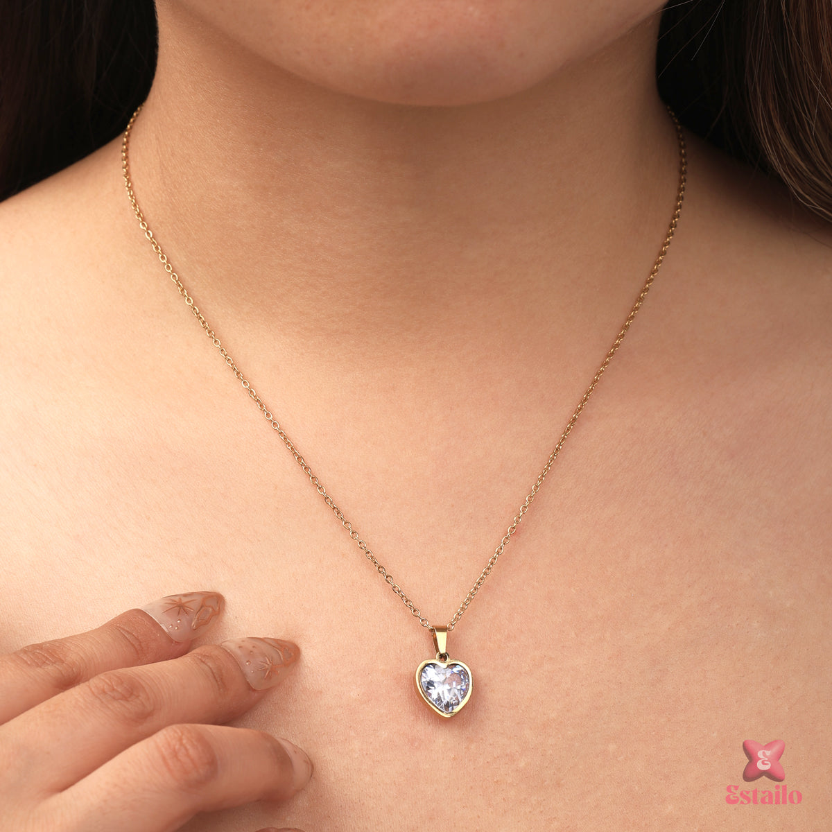 Dainty Love Solitaire Necklace Set
