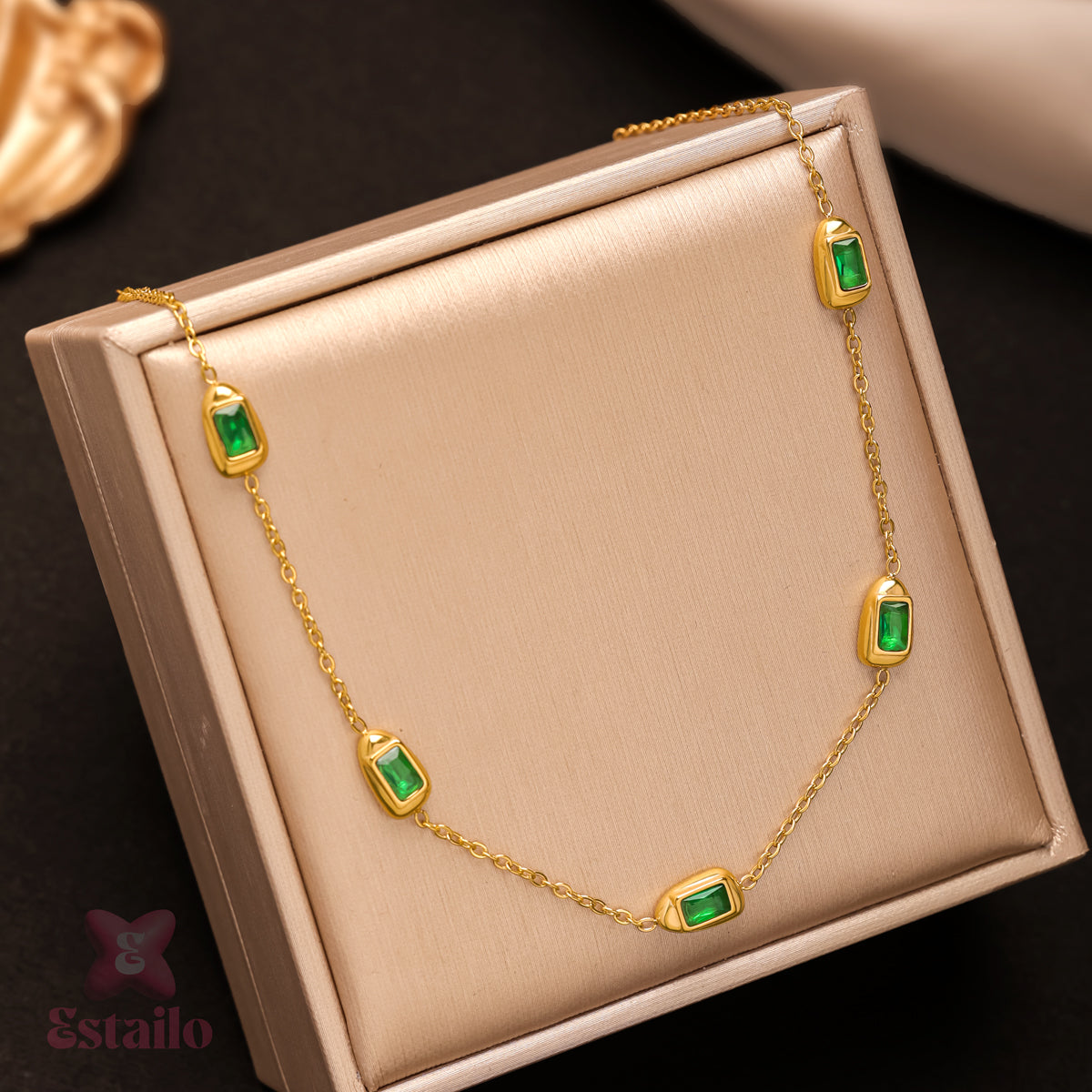 Green Cubic Zirconia Necklace