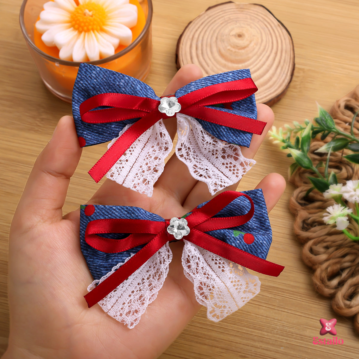 Denim Daisy Hair Clip