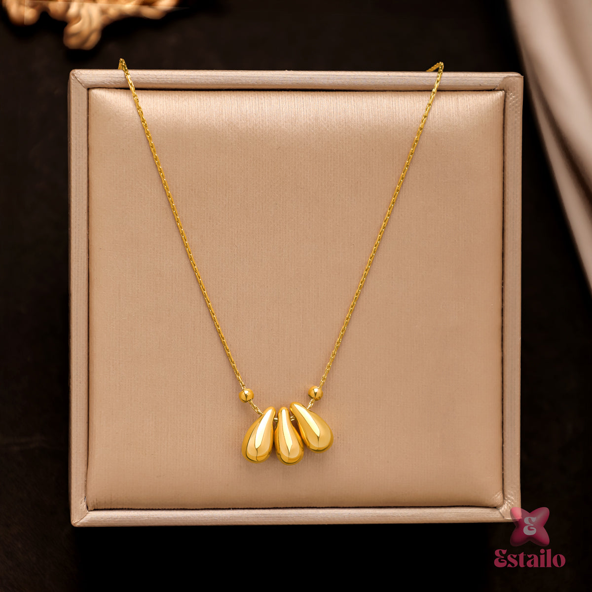 Golden Droplets Necklace