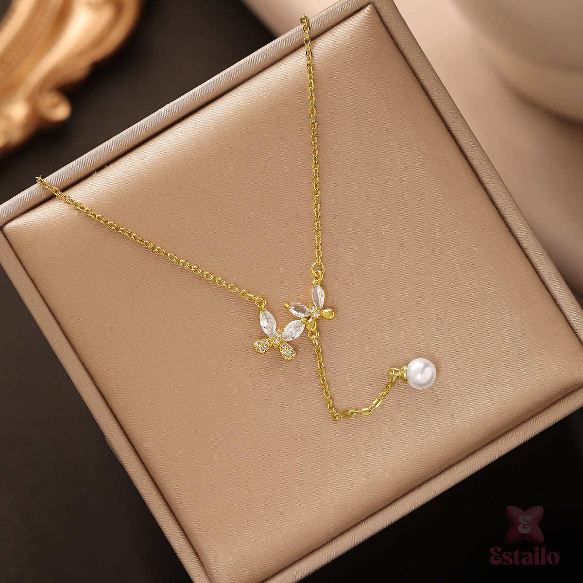 Celestial Wings & Pearl Necklace