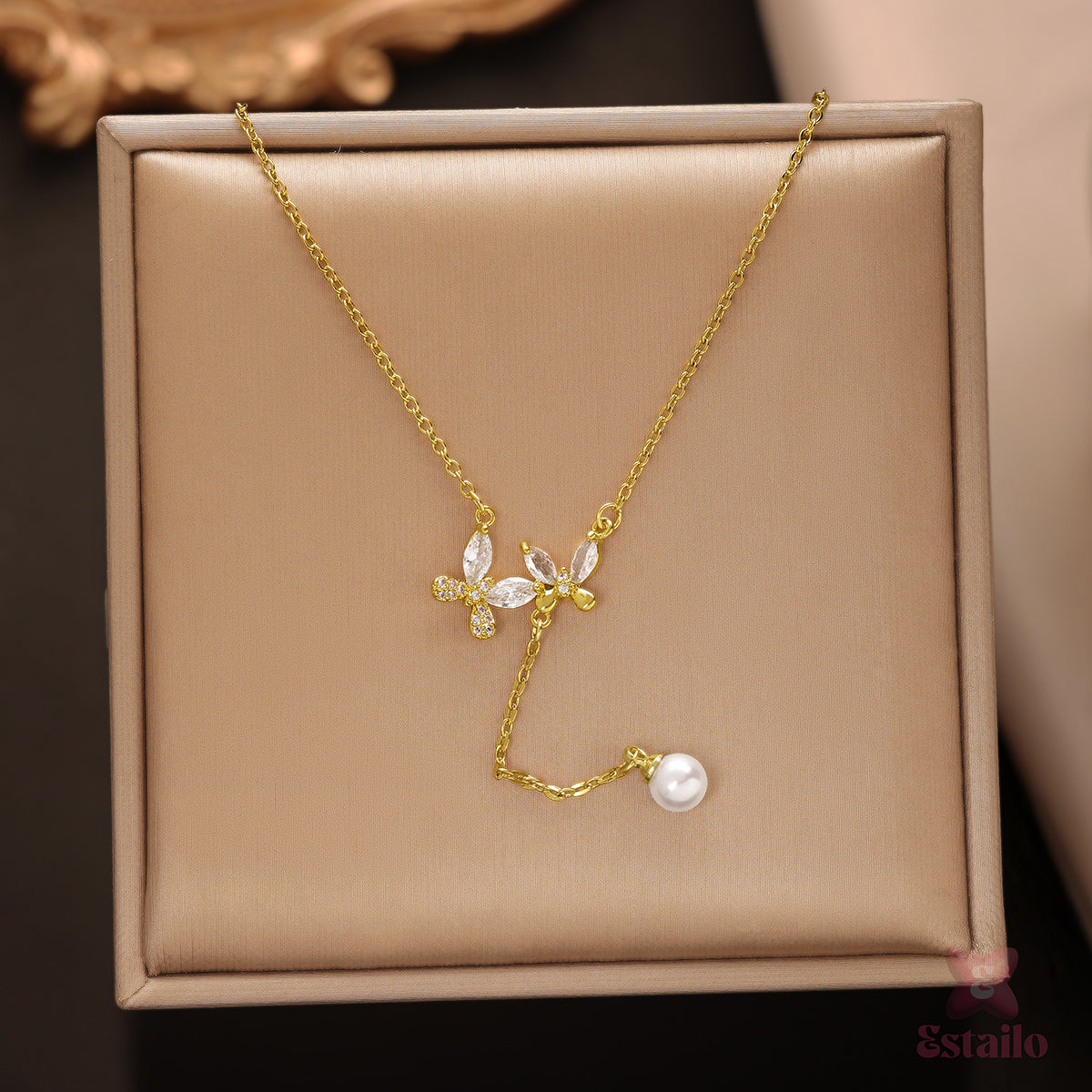Celestial Wings & Pearl Necklace