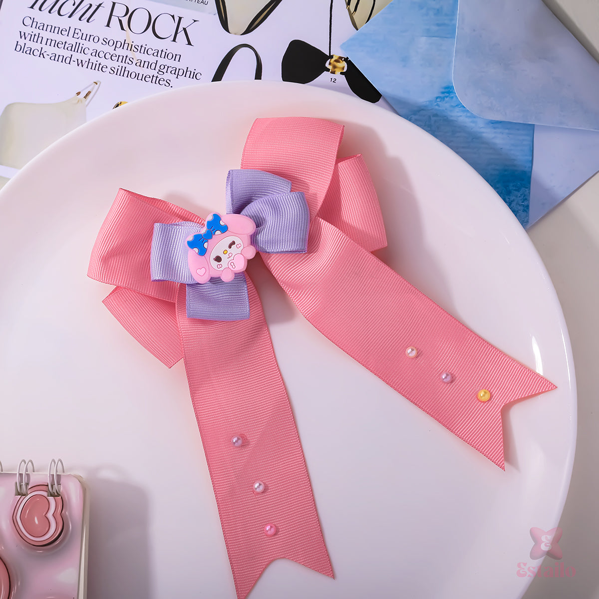 Girly Goth Pink Hair Clip