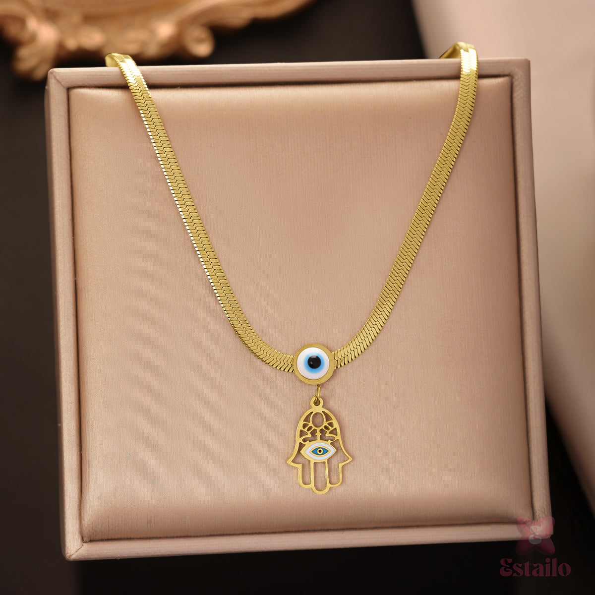 Hamsa Evil Eye Necklace
