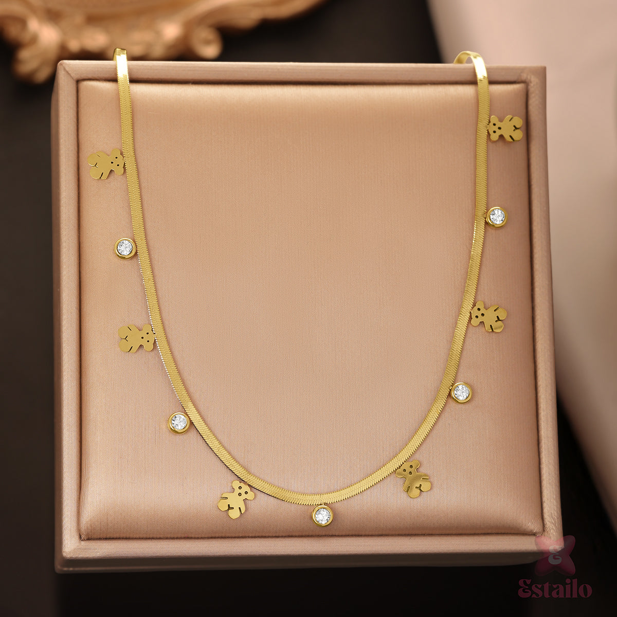 Teddy Bear Sparkle Strand Necklace