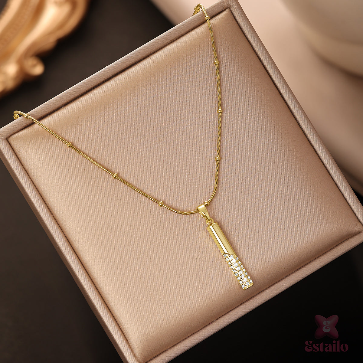 Beaded Luster Chain Necklace